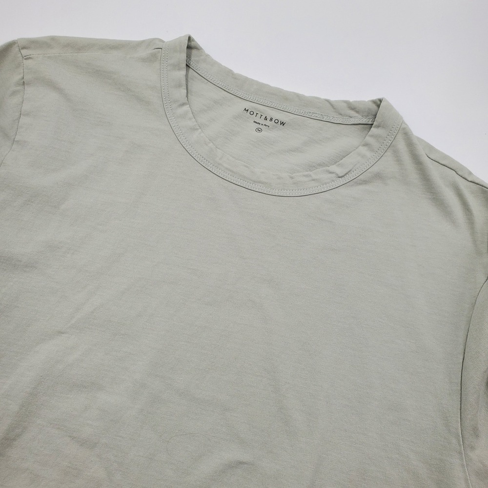 Mott & Bow Mens Sage Green 100% Cotton Crew Neck Short Sleeve T-Shirt Size M